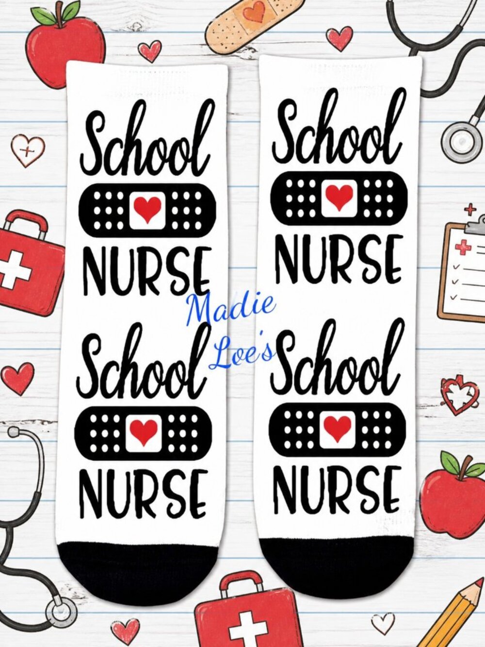 Adult Dress Ankle Socks School Nurse